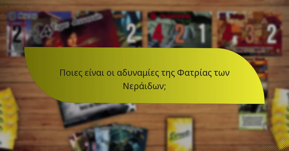 Ποιες είναι οι αδυναμίες της Φατρίας των Νεράιδων;