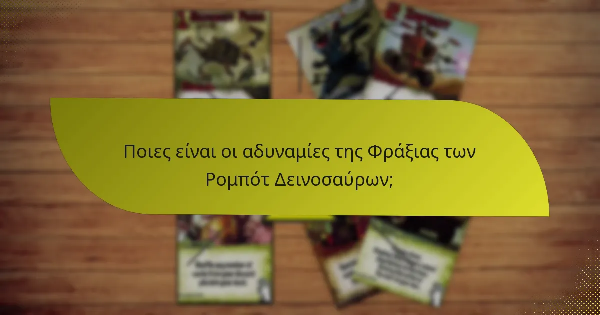 Ποιες είναι οι αδυναμίες της Φράξιας των Ρομπότ Δεινοσαύρων;