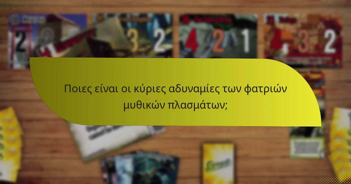 Ποιες είναι οι κύριες αδυναμίες των φατριών μυθικών πλασμάτων;