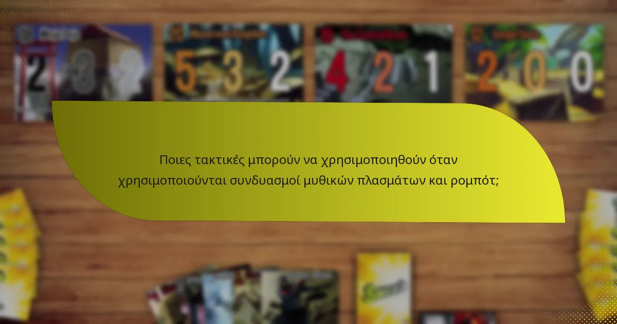 Ποιες τακτικές μπορούν να χρησιμοποιηθούν όταν χρησιμοποιούνται συνδυασμοί μυθικών πλασμάτων και ρομπότ;