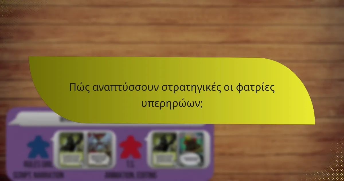 Πώς αναπτύσσουν στρατηγικές οι φατρίες υπερηρώων;